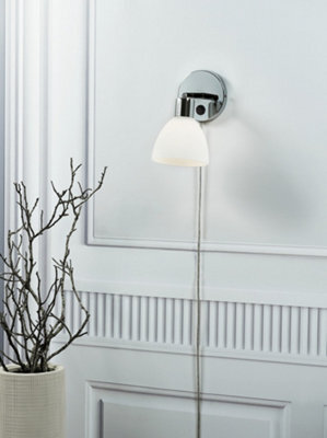 Nordlux Ray Metal Wall Light  Silver,plug In Or Mains - image 1