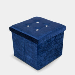 Home Republic Crushed Velvet  Storage Ottoman - One Seater Navy - thumbnail 4