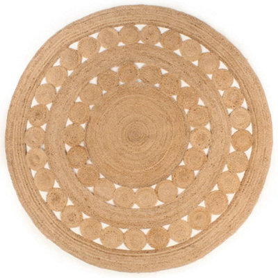 Berkfield Area Rug Braided Design Jute 180 Cm Round