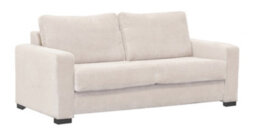 Sofa Bed 3 Seater Paris Cream Velour Fabric