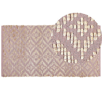 Beliani Rug Gerze Pink 80 X 150 Cm Cotton - image 1