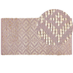 Beliani Rug Gerze Pink 80 X 150 Cm Cotton - thumbnail 1