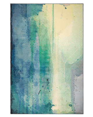 Beliani Abstract Watercolour Area Rug Multicolour 140 X 200 Cm Durable Polyester Low Pile - image 1