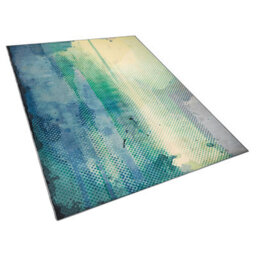 Beliani Abstract Watercolour Area Rug Multicolour 140 X 200 Cm Durable Polyester Low Pile - thumbnail 3