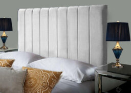 "Slumbre Portland Plush Velvet 4Ft6 Double 36"" Headboard -  Silver"
