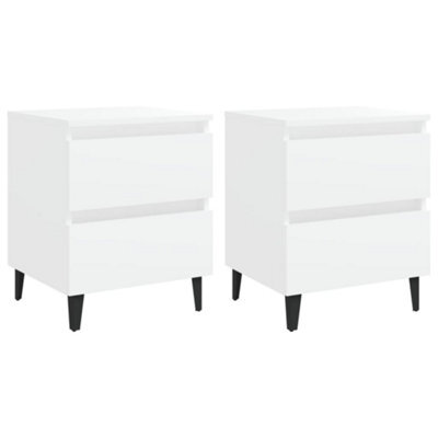 Vidaxl Bed Cabinets 2 Pcs White 40X35X50 Cm Engineered Wood - image 1