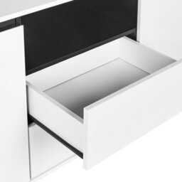 Wyld And Coco White Engineered Wood Sideboard With 3 Drawers And Metal Legs, W160 X D39 X H76Cm - thumbnail 8