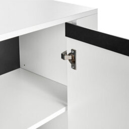 Wyld And Coco White Engineered Wood Sideboard With 3 Drawers And Metal Legs, W160 X D39 X H76Cm - thumbnail 7