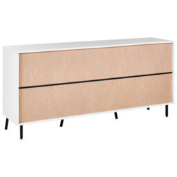 Wyld And Coco White Engineered Wood Sideboard With 3 Drawers And Metal Legs, W160 X D39 X H76Cm - thumbnail 6