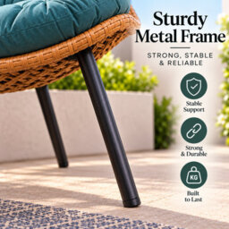 3 Piece Rattan Garden Furniture Set 3 Cushioned Sofa Chairs & Table For Patio Outdoor - thumbnail 6