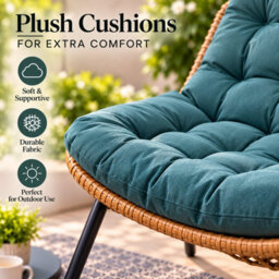 3 Piece Rattan Garden Furniture Set 3 Cushioned Sofa Chairs & Table For Patio Outdoor - thumbnail 7