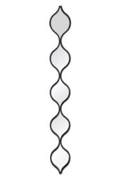 Mirroroutlet The Quinque Black Metal Framed Tear Drop Wall Mirror 124Cm X 15Cm - thumbnail 2