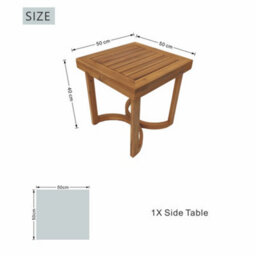 Abrihome Acacia Wood Side Table -- Outdoor Garden End Table - Teak Finish 50X50X50 Cm - thumbnail 5