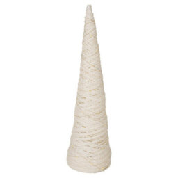 Urbn-Living Urbnliving 80Cm Led Light Up Christmas Tree White With Glitter Single Cone Pyramids Glitter Fairy Lights Ornament - thumbnail 5