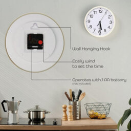 Divchi Wall Clock Silent & Non-Ticking Modern Battery Operated Digital Quiet Sweep Office Home School Kitchen Decor Clocks White - thumbnail 4