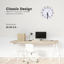 Divchi Wall Clock Silent & Non-Ticking Modern Battery Operated Digital Quiet Sweep Office Home School Kitchen Decor Clocks White - thumbnail 5