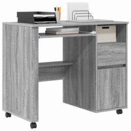 Berkfield Modern Grey Computer Desk Grey Sonoma Engineered Wood Medium - thumbnail 3