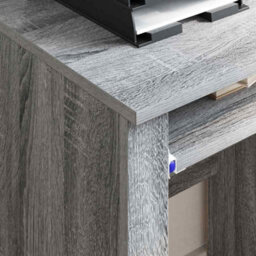 Berkfield Modern Grey Computer Desk Grey Sonoma Engineered Wood Medium - thumbnail 4