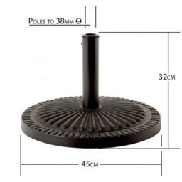 Heavy Duty Garden Parasol Umbrella Base - Weatherproof Victorian Style - 14Kg - thumbnail 9