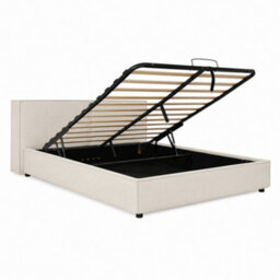Modernluxe 6Ft Super King Bed, (180 X 200 Cm), Ottoman Bed, Gas Lift Bed With Extra-Wide Split Headboard, Chenille, Beige - thumbnail 9