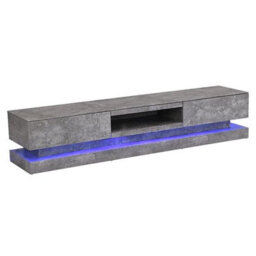 Furniture in Fashion Step Tv Stand With Storage For Living Room And Bedroom, 1800 Wide, Led Lighting, Media Storage, Concrete Effect Finish - thumbnail 2