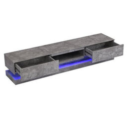 Furniture in Fashion Step Tv Stand With Storage For Living Room And Bedroom, 1800 Wide, Led Lighting, Media Storage, Concrete Effect Finish - thumbnail 5