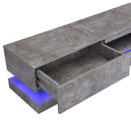 Furniture in Fashion Step Tv Stand With Storage For Living Room And Bedroom, 1800 Wide, Led Lighting, Media Storage, Concrete Effect Finish - thumbnail 6