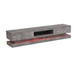 Furniture in Fashion Step Tv Stand With Storage For Living Room And Bedroom, 1800 Wide, Led Lighting, Media Storage, Concrete Effect Finish - thumbnail 3