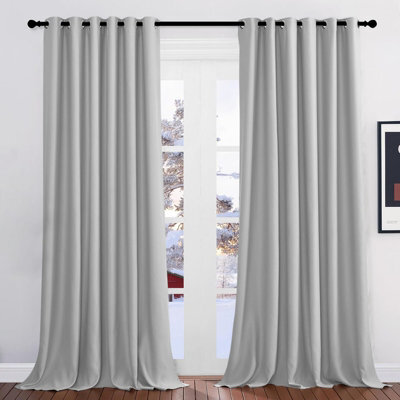 Imperial Rooms Blackout Curtain-Thermal Ready Made Eyelet Curtain (2 Panel) For Living Room Curtain Light Grey, (W)2.28Mx(L))2.74M - image 1