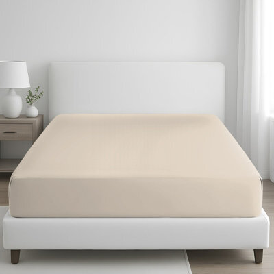 Lazzaro Premium 400 Thread Count Egyptian Cotton Double Size Fitted Sheet Durable Natural Cotton Deep Fitted Sheets - image 1