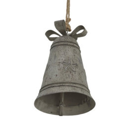 Hill Interiors Rustic Bell Christmas Hanging Decoration Silver (18Cm X 10Cm X 10Cm) - thumbnail 2