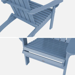Sweeek. Acacia Wood Armchair With Armrests Kerina Blue 90X71X91.5 Cm - thumbnail 4