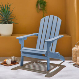 Sweeek. Acacia Wood Armchair With Armrests Kerina Blue 90X71X91.5 Cm - thumbnail 3