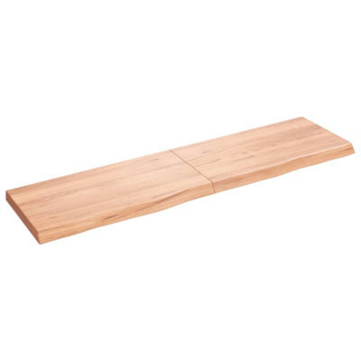 Berkfield Wall Shelf Light Brown 120X30X4 Cm Treated Solid Wood Oak - image 1