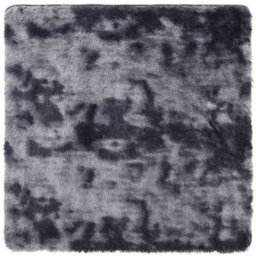 Vidaxl Shaggy Rug High Pile Navarra Dark Grey 240X240 Cm Polyester - thumbnail 2