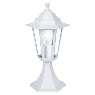 Elegant Ip44 Outdoor White Aluminium Lantern Pedestal Light For Porches - image 1
