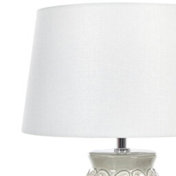 Beliani Grey Ceramic Table Lamp 48 Cm Ornamental Pattern Empire Shade - thumbnail 4
