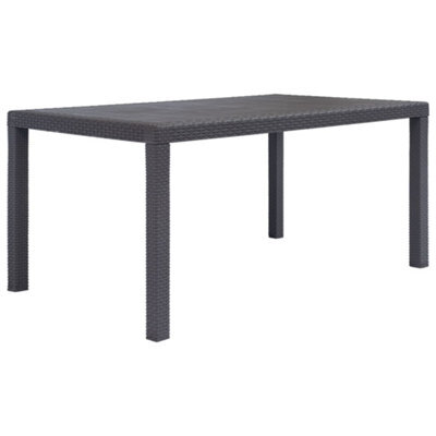 Walplus Garden Table Brown 150X90X72 Cm Plastic Rattan Look - image 1