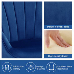 Yaheetech Blue Upholstered Velvet Armchair With Wing Side - thumbnail 5