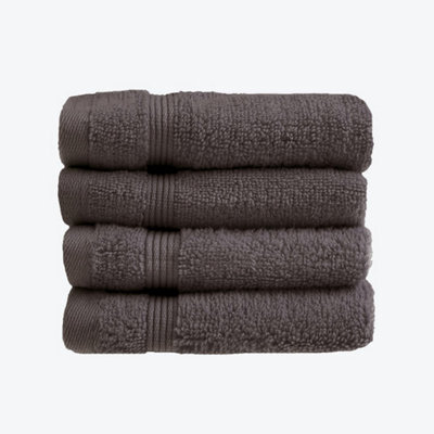 Allure Bath Fashions Luxury Zero Twist Egyptian Cotton 4 Pack Face Cloths - Charcoal Grey - image 1