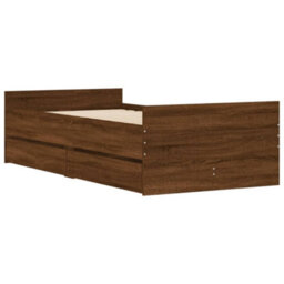 Berkfield Bed Frame With Drawers Without Mattress Brown Oak 90X190 Cm Single - thumbnail 4