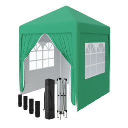 Sundaze Garden Pop Up Gazebo Party Tent Camping Marquee Canopy With 4 Sidewalls Carrying Bag Green 2X2M - thumbnail 1