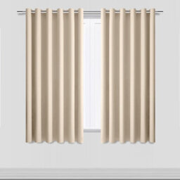 Moonlight Bedding Blackout Polyester Curtain Thermal Natural Cream Curtains With Eyelet Header (Pair) 46X54Inch (117X137Cm)