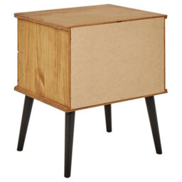 Beliani 2 Drawer Bedside Table Timmins Pine Wood Brown - thumbnail 6