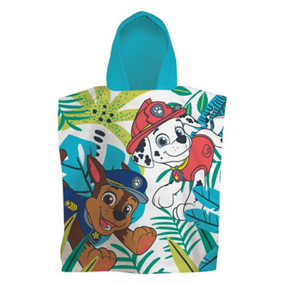 Paw Patrol Childrens/kids Jungle Hooded Towel Multicoloured (One Size) - image 1