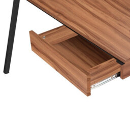RB UK Nautilus Designs Walnut Computer Desk With Black Frame & Suspended Underdesk Drawer - thumbnail 3