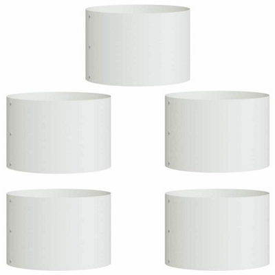 Berkfield Modern Garden Planters 5 Pcs White 30 X 30 X 20 Cm Steel - image 1