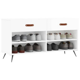 Walplus Shoe Bench High Gloss White 102X35X55 Cm Engineered Wood - thumbnail 3