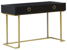 Beliani Glam Style Console Table With 2 Drawers, Gold-Toned Steel Legs, 115 X 50 X 77 Cm - thumbnail 3
