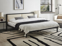 Beliani Bed Metal Clamart 180 X 200 Cm (Eu Super King) Light Beige - thumbnail 2
